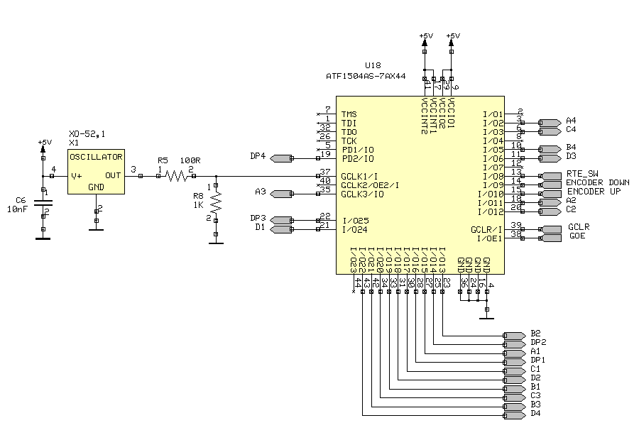 zapojení minutky s obvodem CPLD