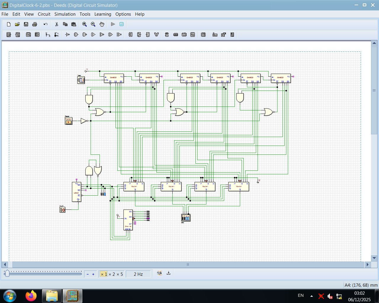 6-místné hodiny s multiplexovaným výstupem