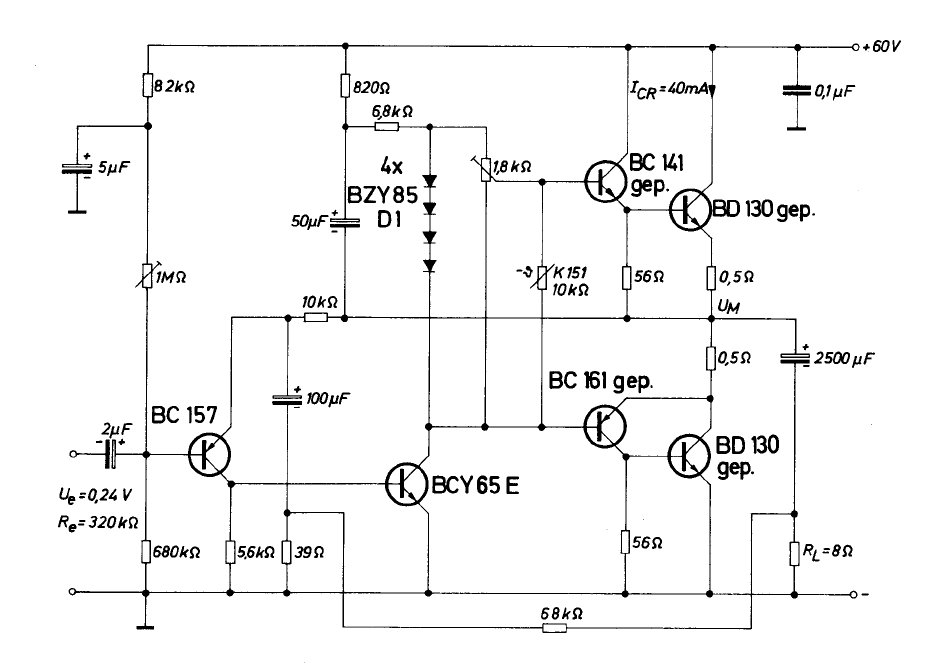 koncový zesilovač s výkonem 45 Watt