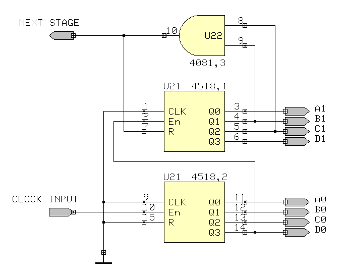 vteřinový čítač s obvodem 4518