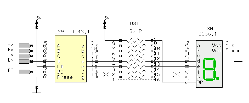 obvod 4543 pro řízení LED displeje