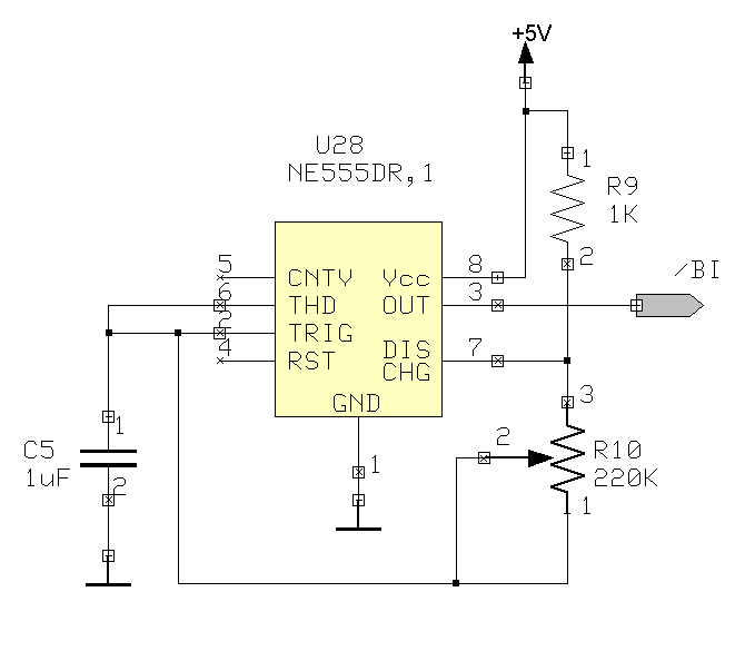 zapojení obvodu 4511 pro řízení jasu LED displeje