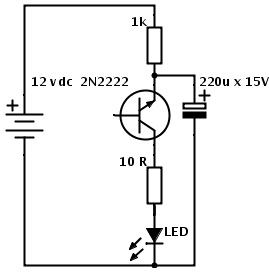 flash LED with only one transistor