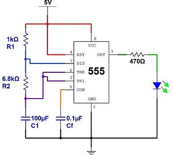flasher with 555 circuit