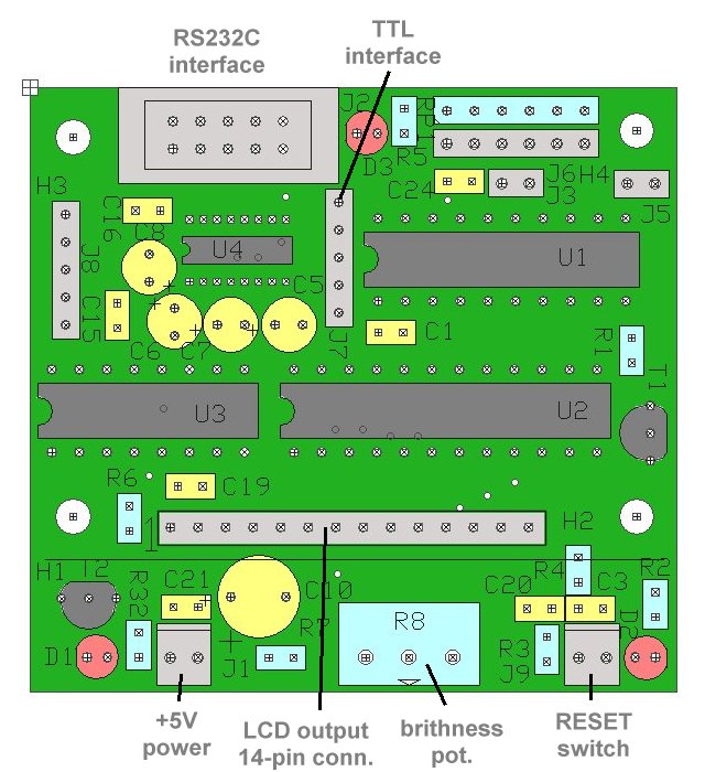 JPL-5208B - Serial adapter for HD44780 LCD display