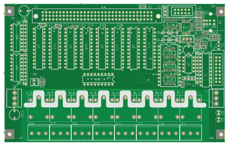 64 bit output + 8 power relays PCB